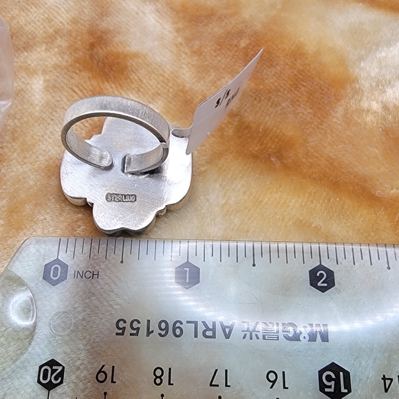 NEW Sterling Silver No. 8 Mine Turquoise Adjustable Statement Ring Chunky Heart - Picture 7 of 14